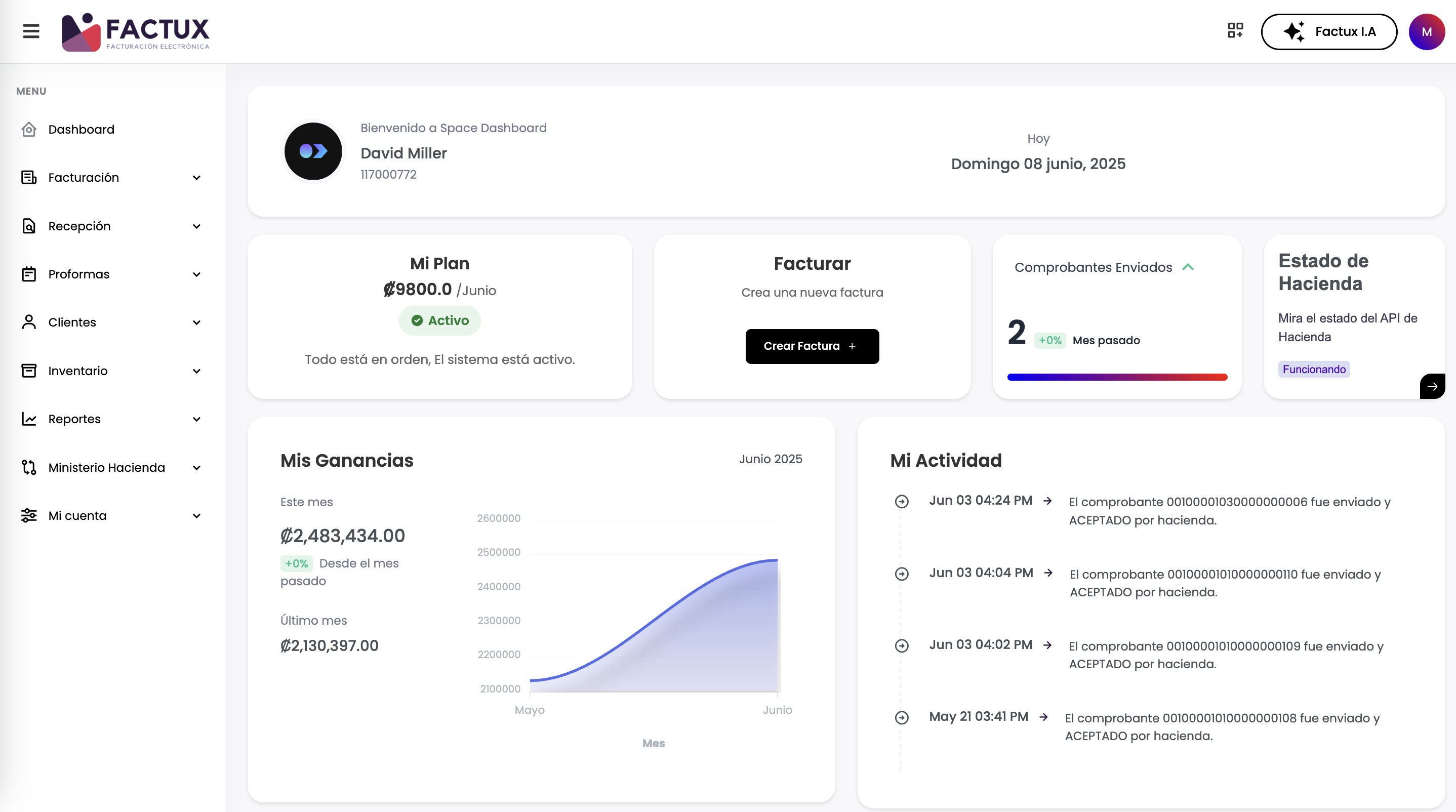 Dashboard Factux